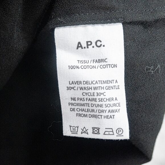 A.P.C. Bow-Tie Button up Shirt in Black Cotton Size 38 - Picture 7 of 8